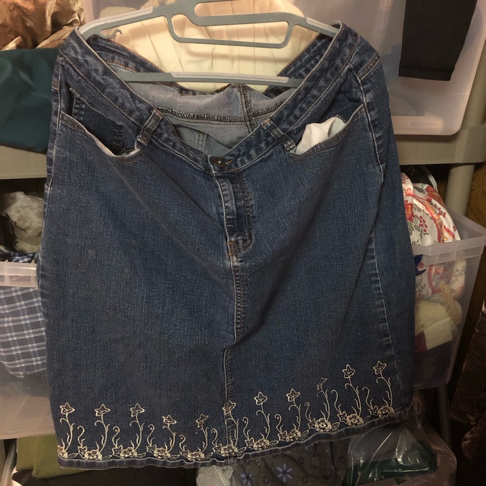 Charlotte Embroidered Denim Skirt- 670 $30 or $25 w/offer